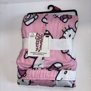 Hello Kitty Womens Pink Pajama Pants Bottoms Pockets Loungewear Size 2X